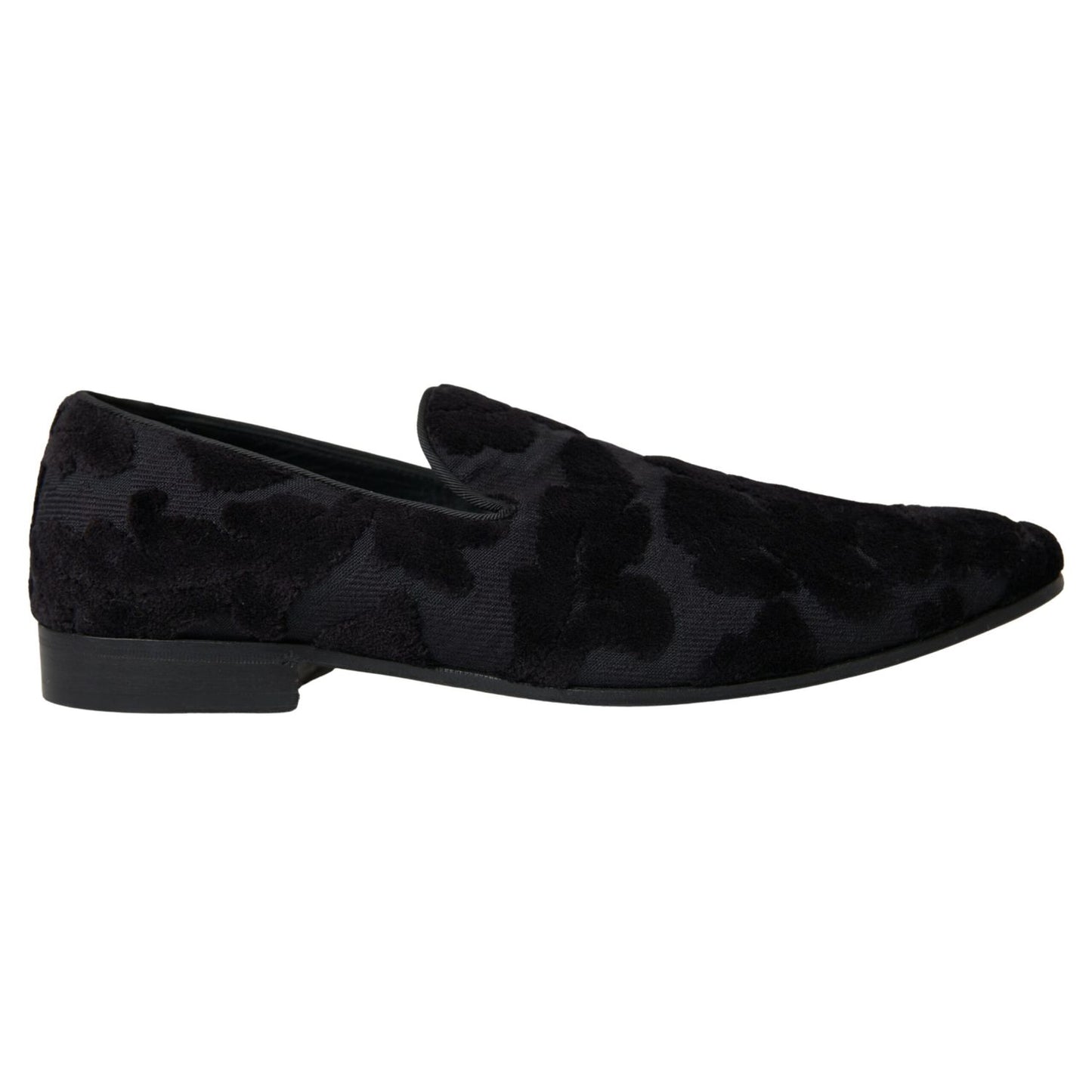 Dolce & Gabbana Black Brocade Loafers Formal Shoes Dolce & Gabbana