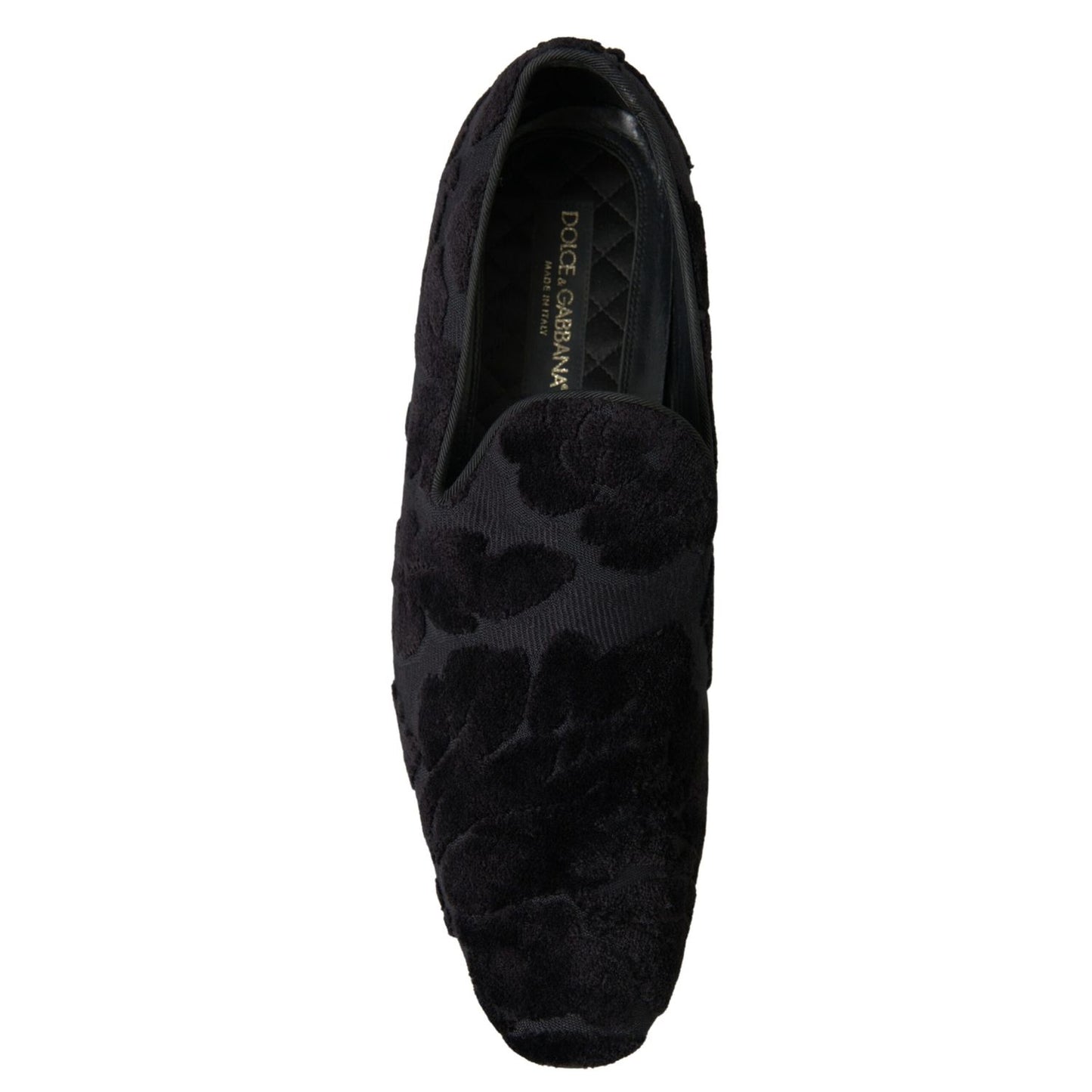 Dolce & Gabbana Black Brocade Loafers Formal Shoes Dolce & Gabbana