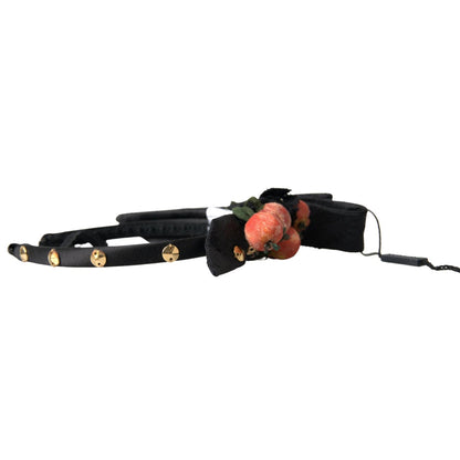 Dolce & Gabbana Black with multicolor Fig Fruit Crystal Tiara Diadem Headband Dolce & Gabbana