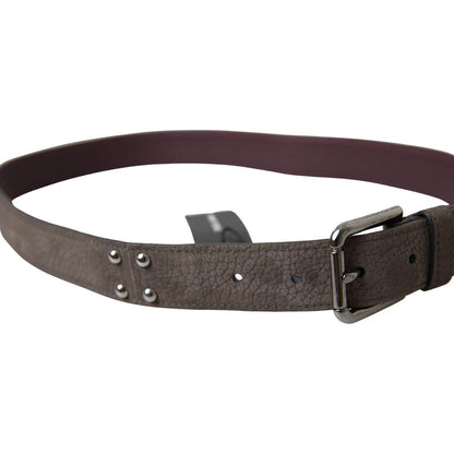 Dolce & Gabbana Brown Leather Metal Buckle Men Cintura Belt