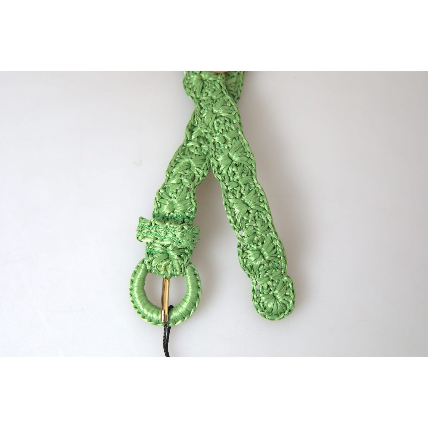 Dolce & Gabbana Green Viscose Weaved Skinny Waist Belt Dolce & Gabbana