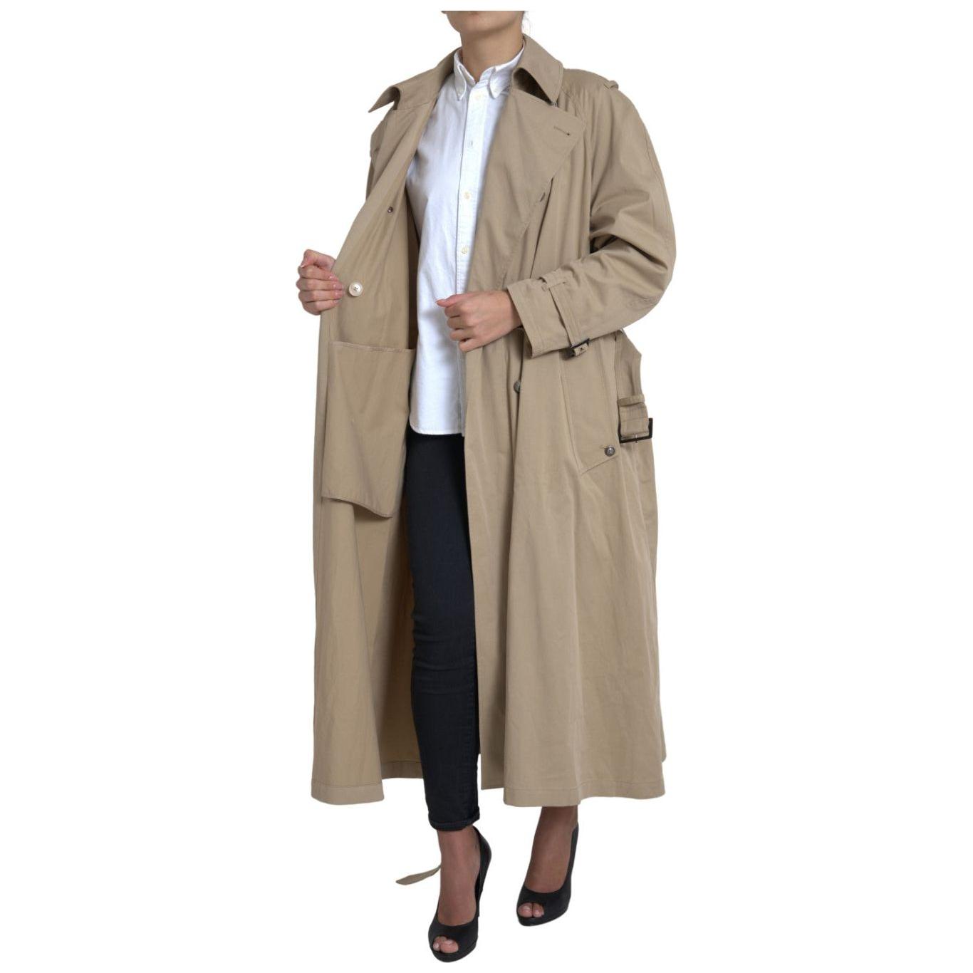 Dolce & Gabbana Khaki Double Breasted Trench Coat Jacket Dolce & Gabbana