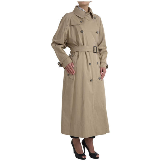 Dolce & Gabbana Khaki Double Breasted Trench Coat Jacket Dolce & Gabbana