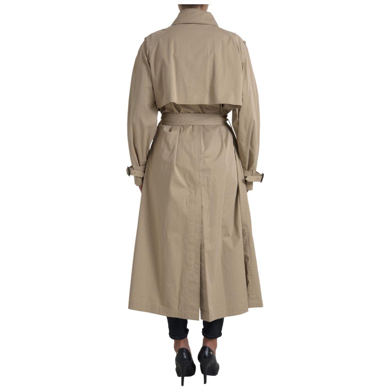 Dolce & Gabbana Khaki Double Breasted Trench Coat Jacket Dolce & Gabbana