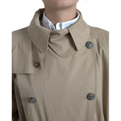 Dolce & Gabbana Khaki Double Breasted Trench Coat Jacket Dolce & Gabbana