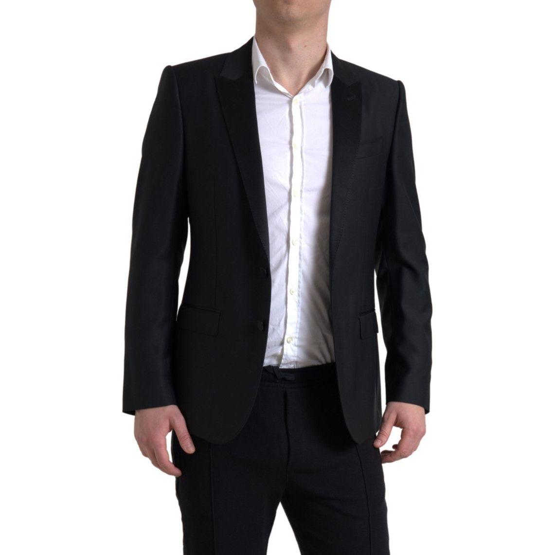 Dolce & Gabbana Black Wool Single Breasted MARTINI Blazer Dolce & Gabbana