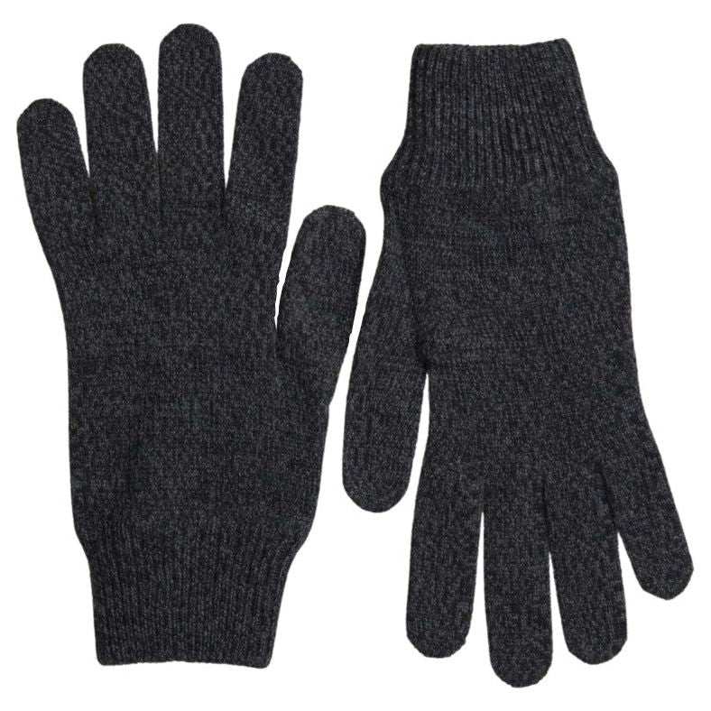 Dolce & Gabbana Gray Virgin Wool Knit Hands Mitten Men Gloves Dolce & Gabbana