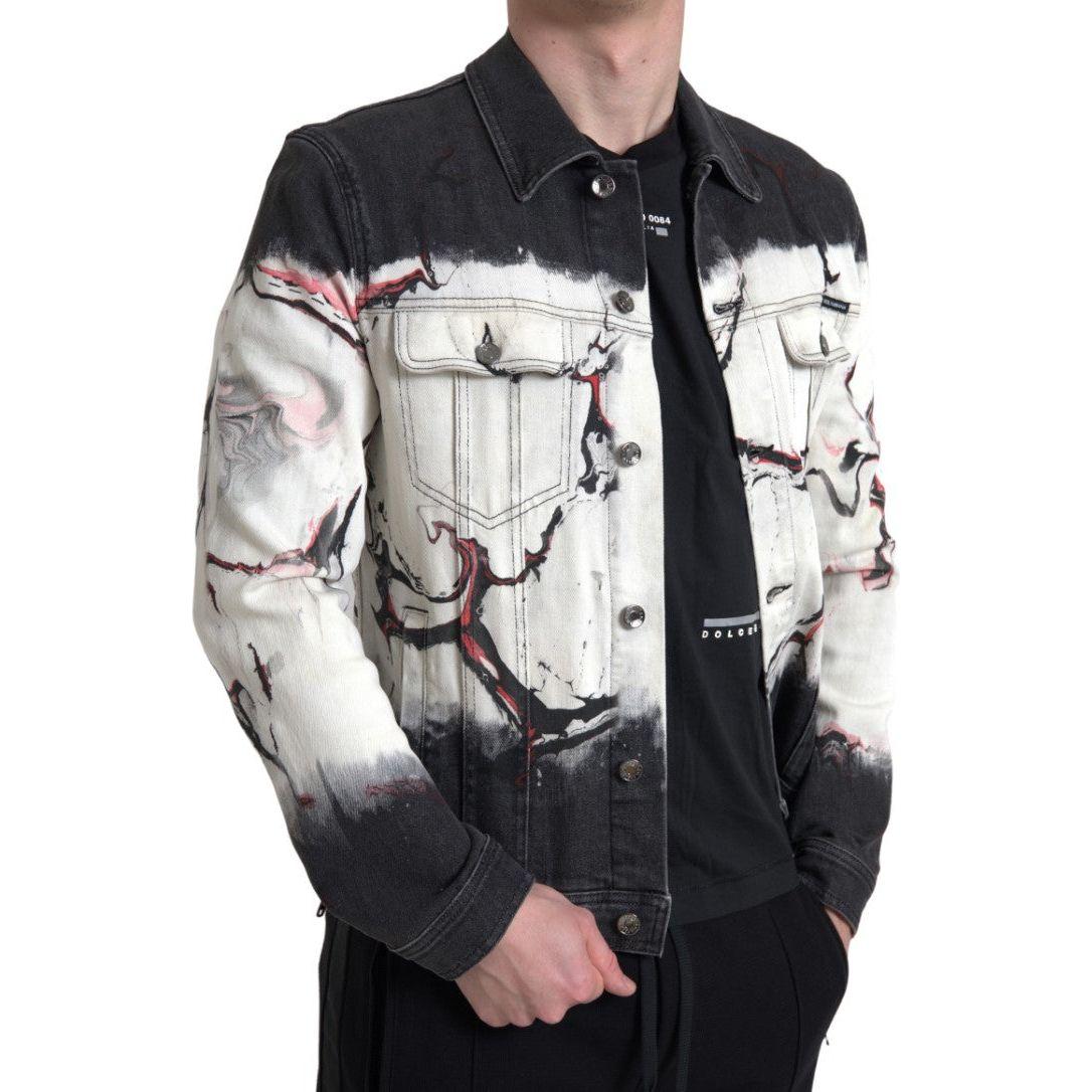 Dolce & Gabbana Multicolor Cotton Collared Denim Jacket Dolce & Gabbana