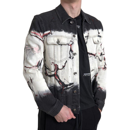 Dolce & Gabbana Multicolor Cotton Collared Denim Jacket Dolce & Gabbana