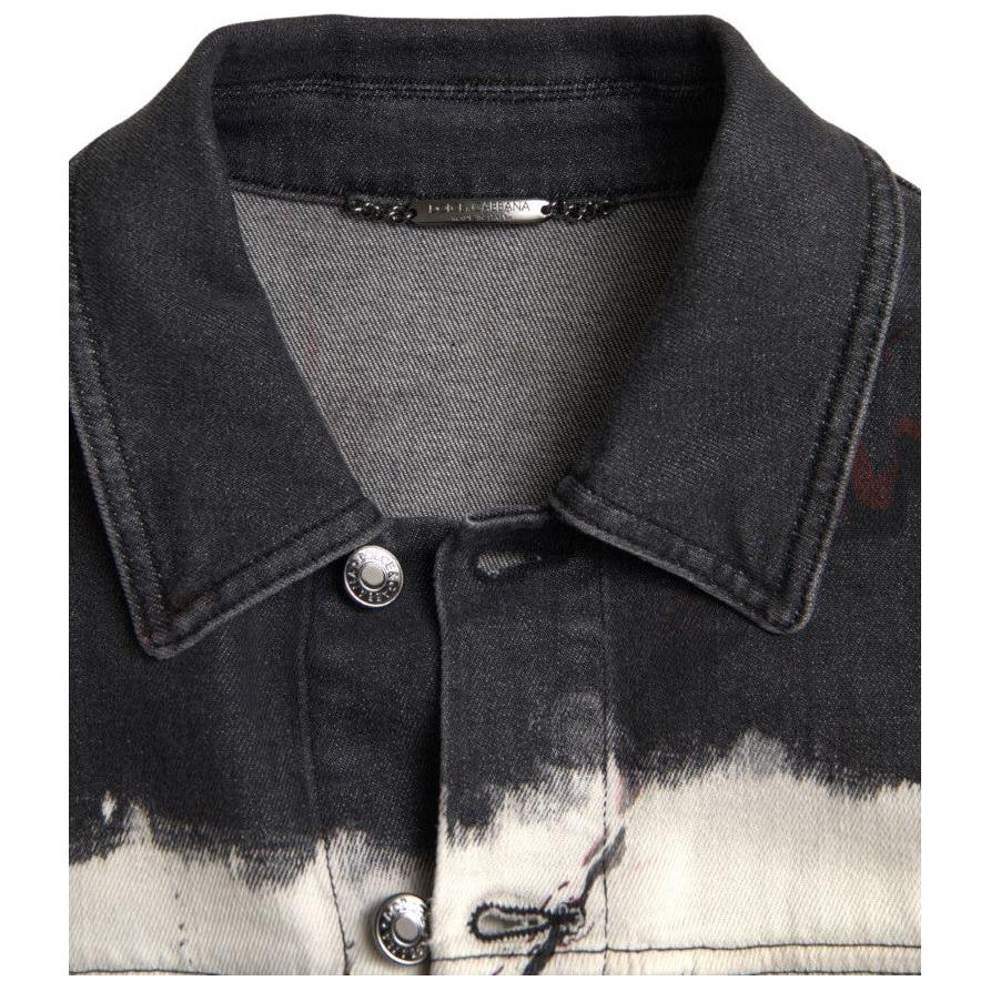 Dolce & Gabbana Multicolor Cotton Collared Denim Jacket Dolce & Gabbana
