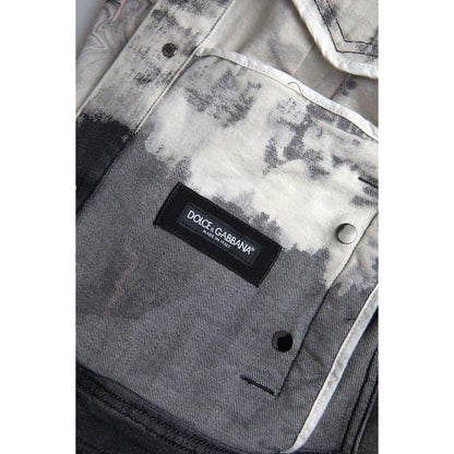 Dolce & Gabbana Multicolor Cotton Collared Denim Jacket Dolce & Gabbana
