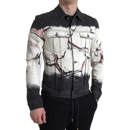 Dolce & Gabbana Multicolor Cotton Collared Denim Jacket Dolce & Gabbana