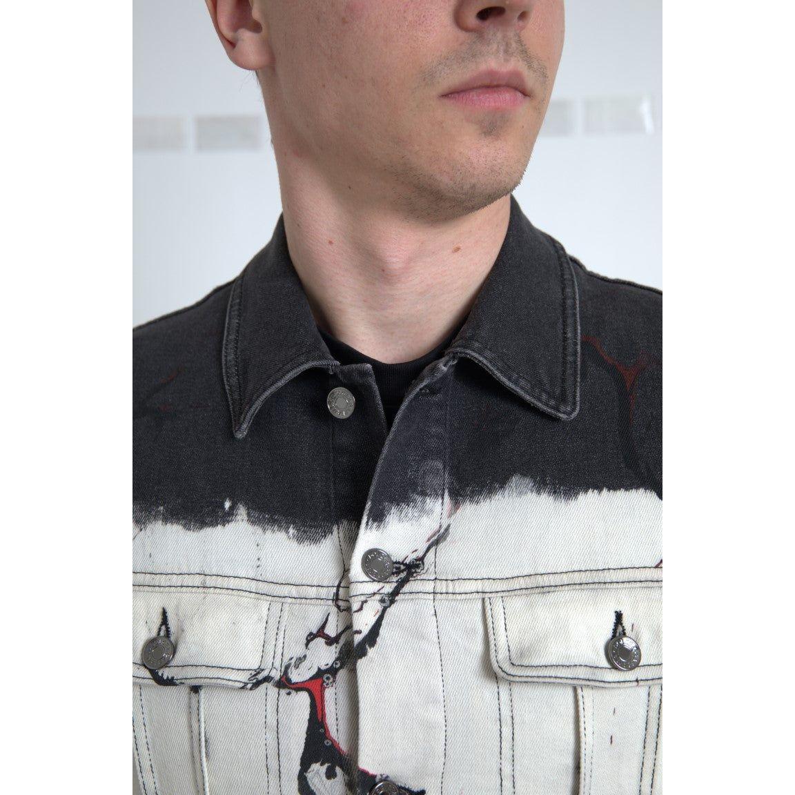 Dolce & Gabbana Multicolor Cotton Collared Denim Jacket Dolce & Gabbana