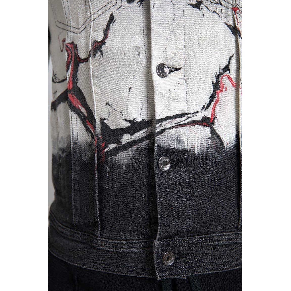 Dolce & Gabbana Multicolor Cotton Collared Denim Jacket Dolce & Gabbana