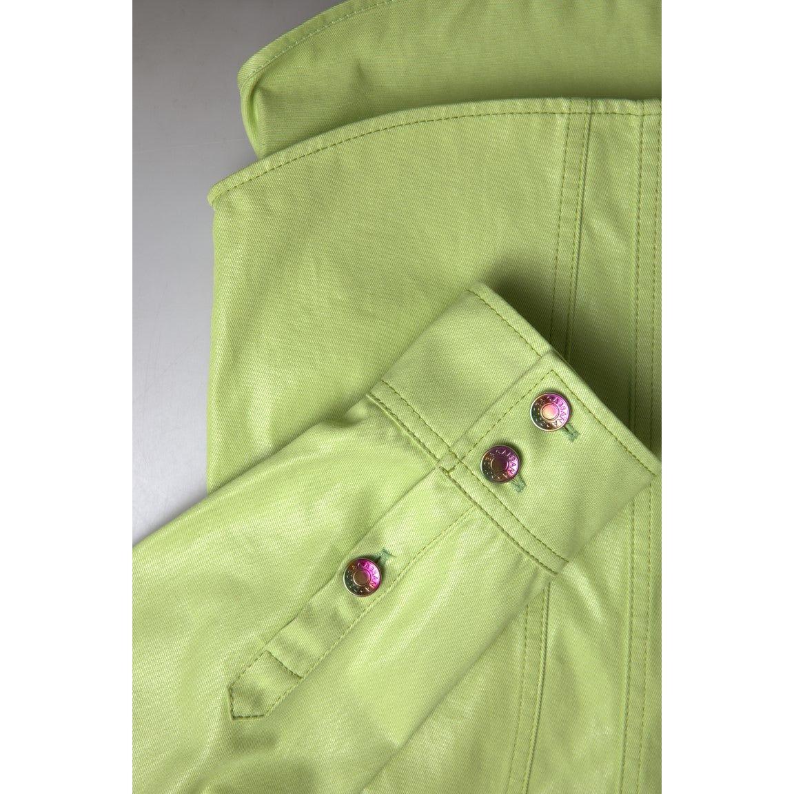 Dolce & Gabbana Green Cotton Collared Button Down Shirt Dolce & Gabbana