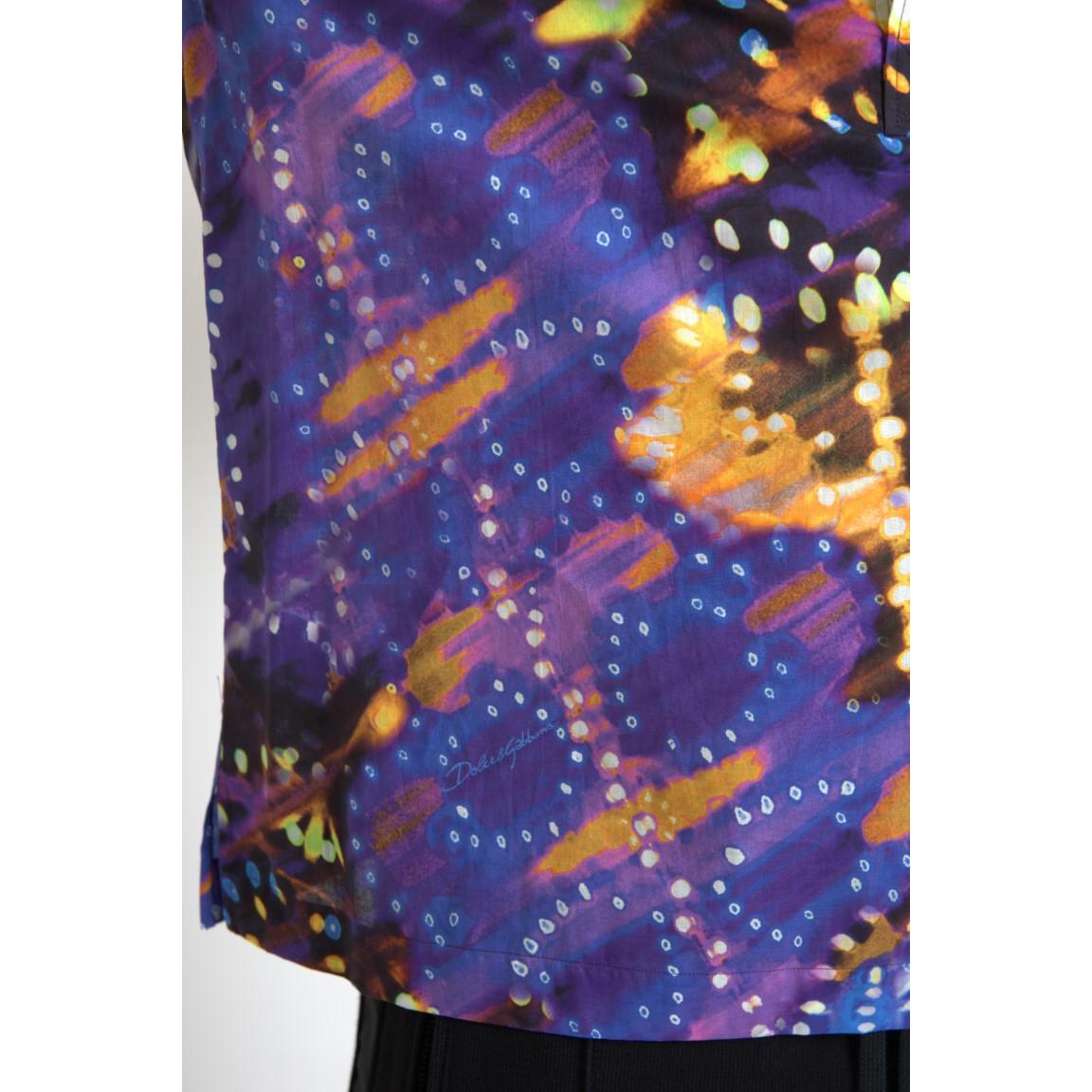Dolce & Gabbana Luminaire Print Cotton Polo Top Men Shirt Dolce & Gabbana