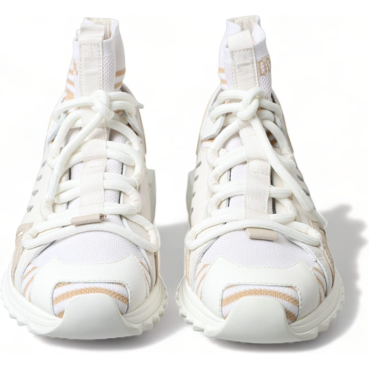 Dolce & Gabbana White Beige Sorrento Socks Sneakers Shoes Dolce & Gabbana