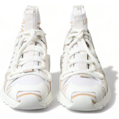 Dolce & Gabbana White Beige Sorrento Socks Sneakers Shoes Dolce & Gabbana