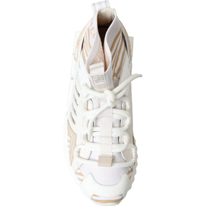 Dolce & Gabbana White Beige Sorrento Socks Sneakers Shoes Dolce & Gabbana