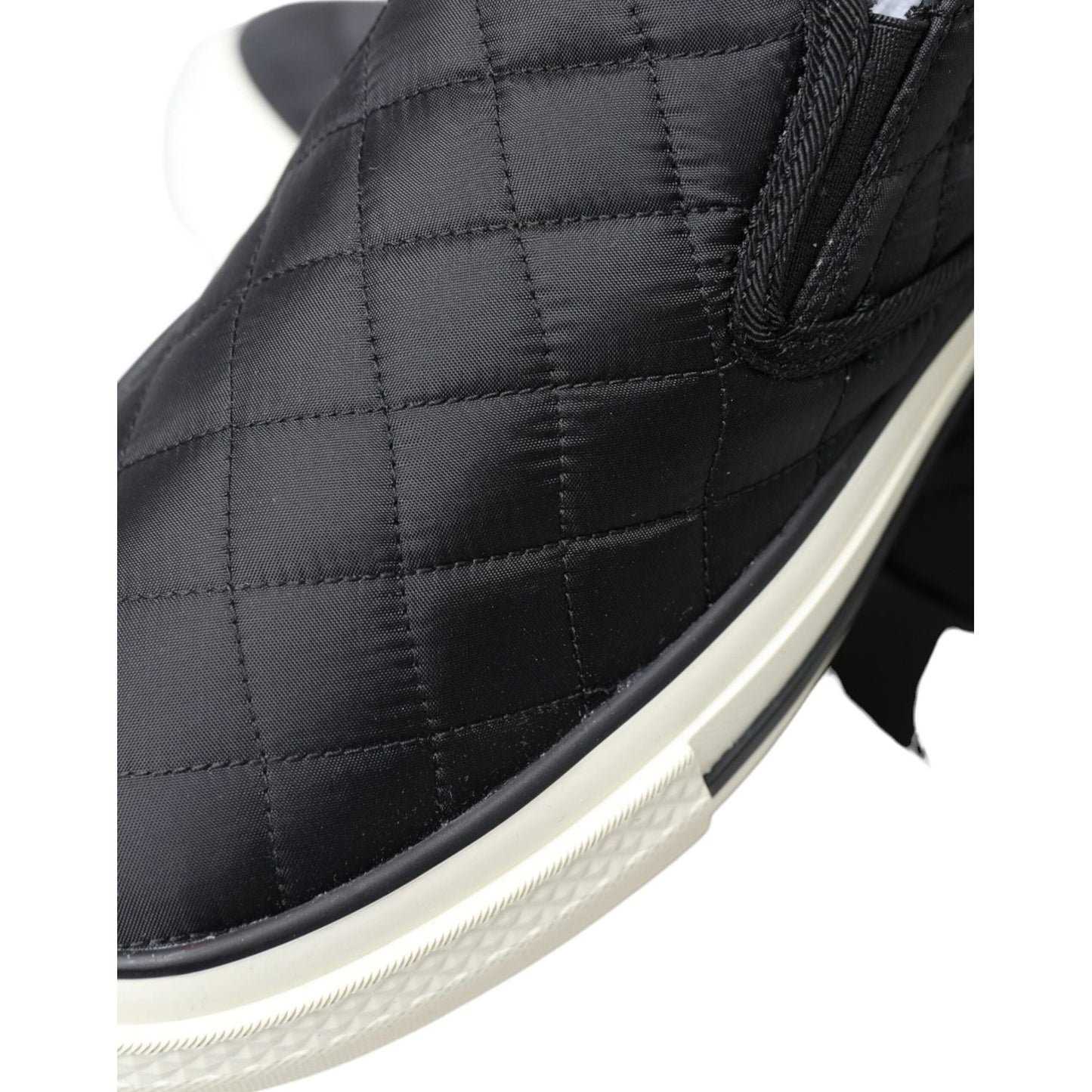 Dolce & Gabbana Black Quilted Slip On Low Top Sneakers Shoes Dolce & Gabbana