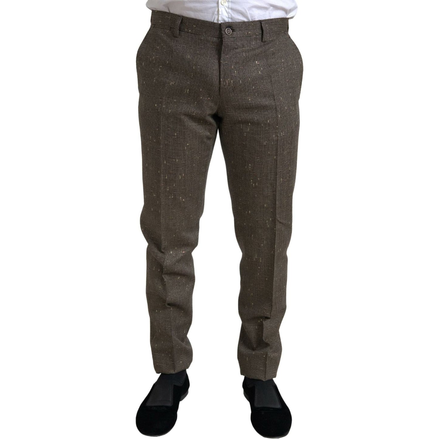 Dolce & Gabbana Brown Wool Dress Skinny Men Trouser Pants Dolce & Gabbana