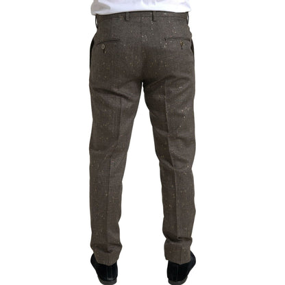 Dolce & Gabbana Brown Wool Dress Skinny Men Trouser Pants Dolce & Gabbana