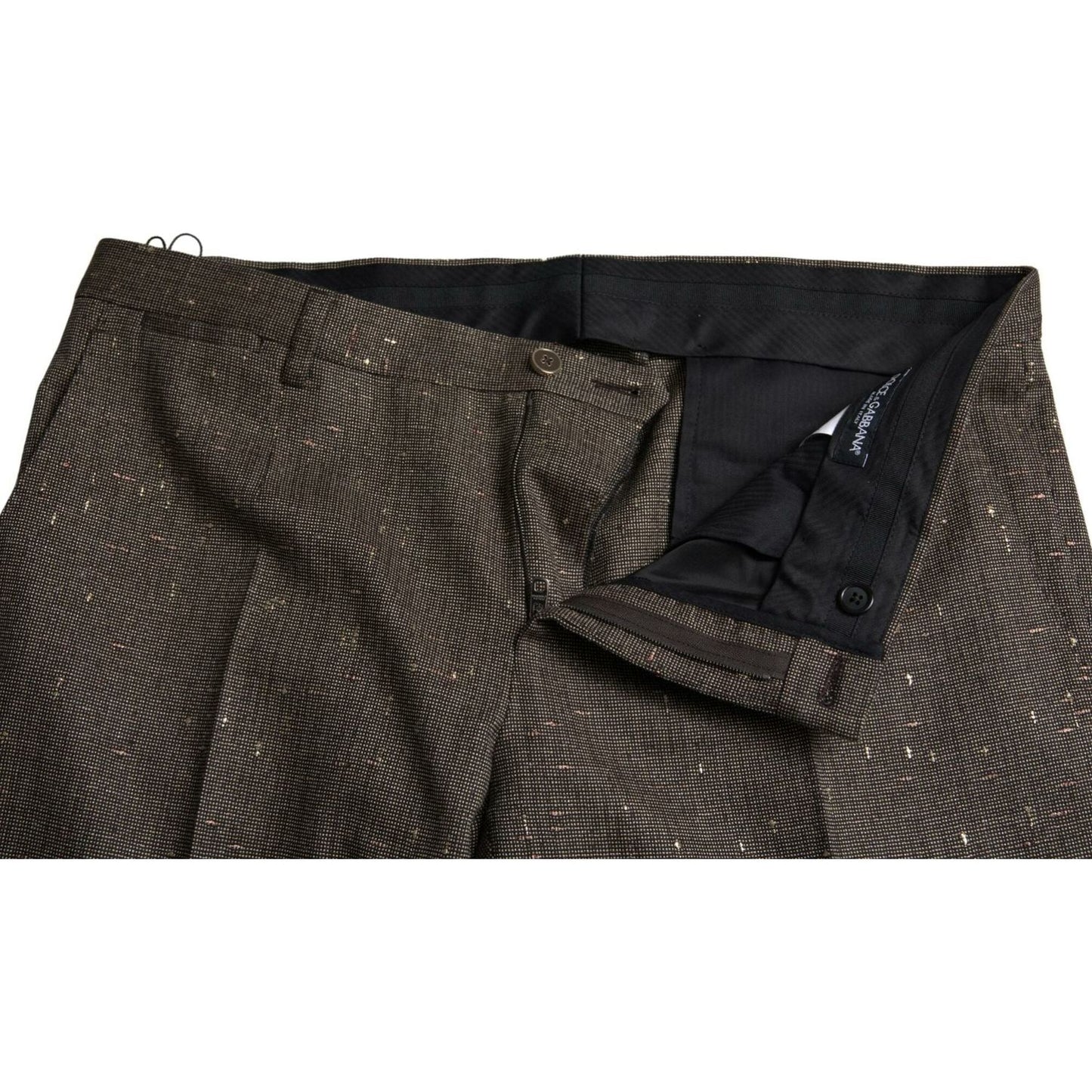Dolce & Gabbana Brown Wool Dress Skinny Men Trouser Pants Dolce & Gabbana