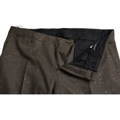 Dolce & Gabbana Brown Wool Dress Skinny Men Trouser Pants Dolce & Gabbana