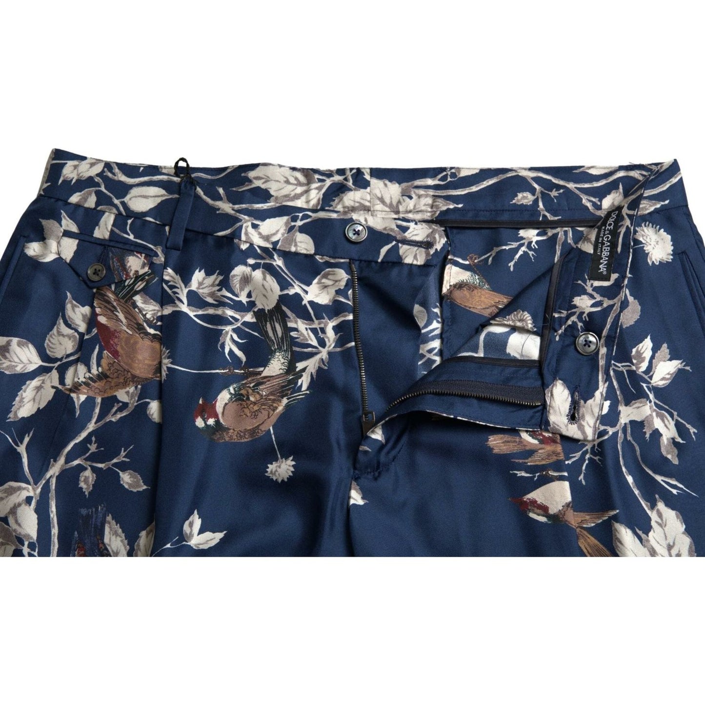Dolce & Gabbana Blue Floral Print Silk Men Bermuda Shorts Dolce & Gabbana