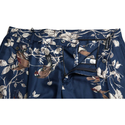 Dolce & Gabbana Blue Floral Print Silk Men Bermuda Shorts Dolce & Gabbana