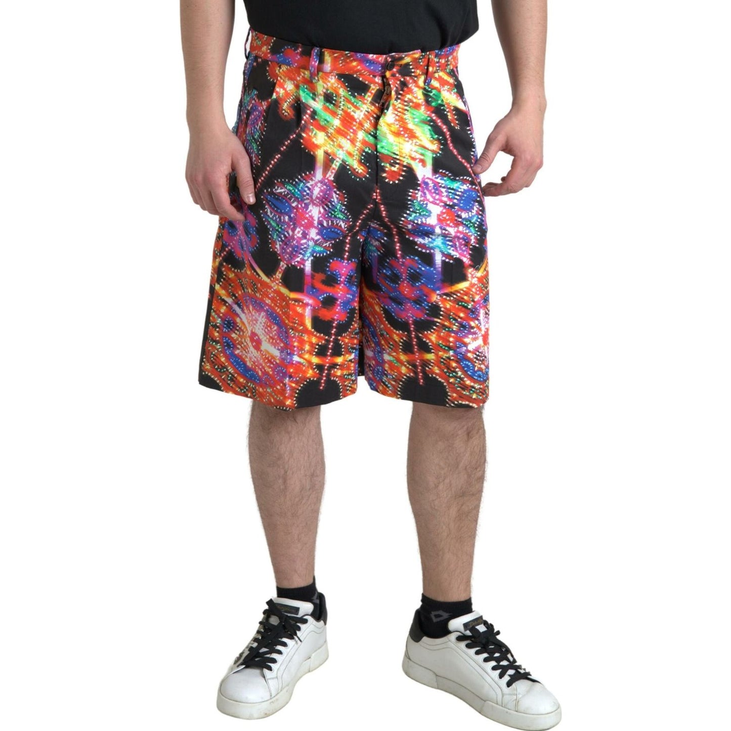 Dolce & Gabbana Multicolor Printed Cotton Men Bermuda Shorts