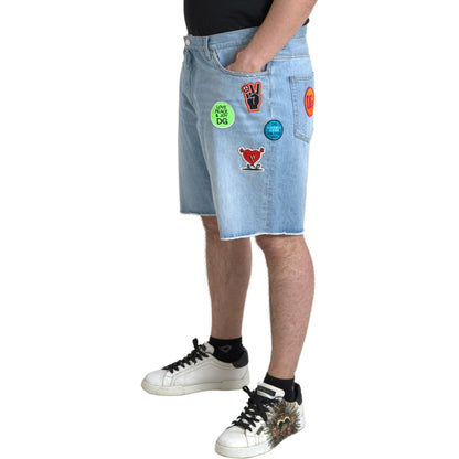 Dolce & Gabbana Light Blue Cotton Men Bermuda Denim Shorts Dolce & Gabbana