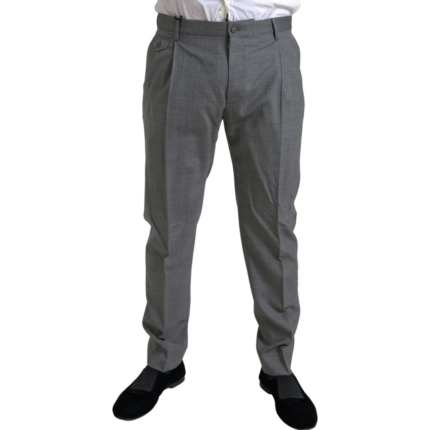 Dolce & Gabbana Gray Wool Chino Skinny Men Dress Trouser Pants Dolce & Gabbana
