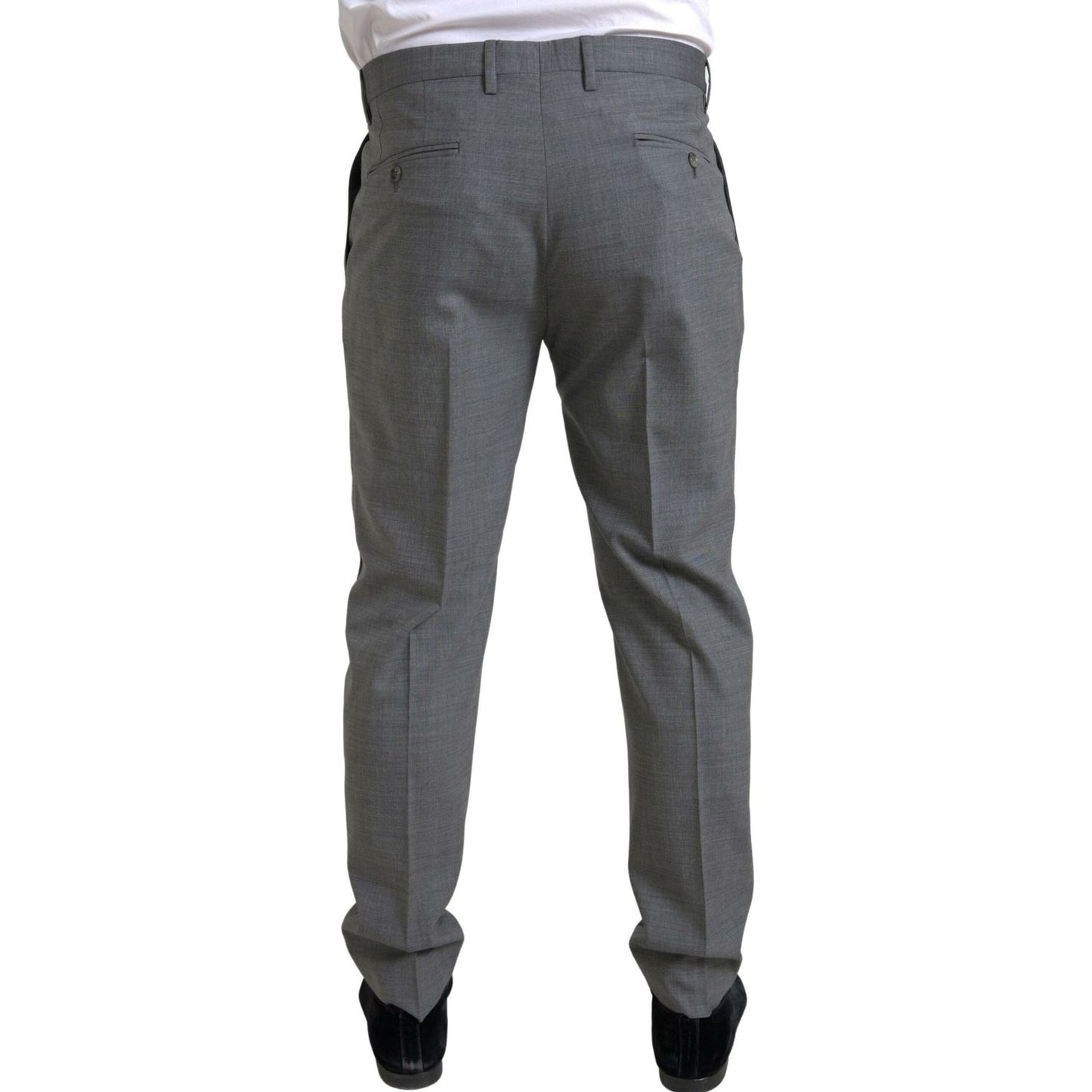 Dolce & Gabbana Gray Wool Chino Skinny Men Dress Trouser Pants Dolce & Gabbana
