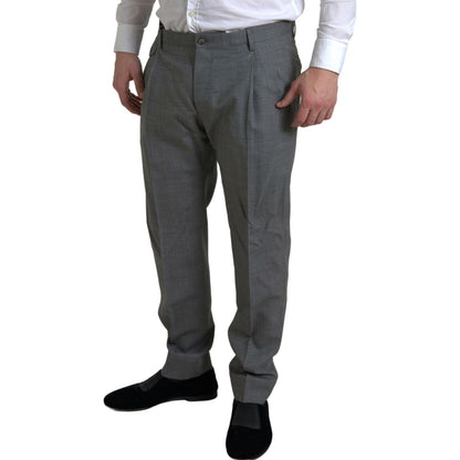 Dolce & Gabbana Gray Wool Chino Skinny Men Dress Trouser Pants Dolce & Gabbana