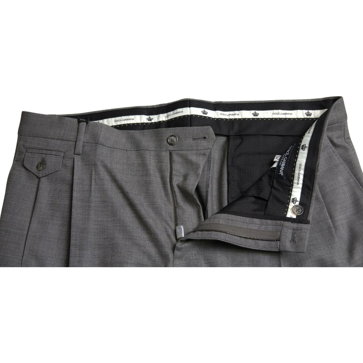 Dolce & Gabbana Gray Wool Chino Skinny Men Dress Trouser Pants Dolce & Gabbana