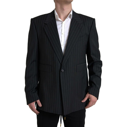 Dolce & Gabbana Black Stripe Single Breasted SICILIA Blazer Dolce & Gabbana