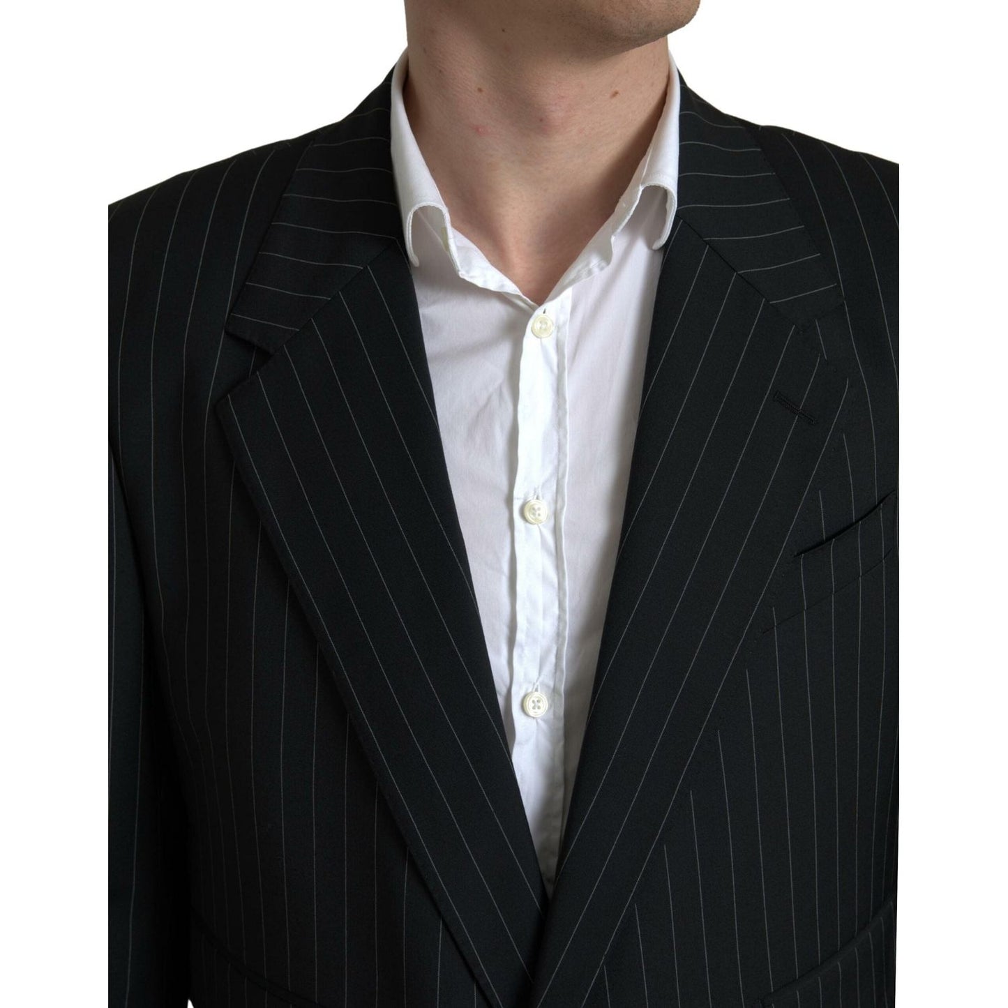 Dolce & Gabbana Black Stripe Single Breasted SICILIA Blazer Dolce & Gabbana