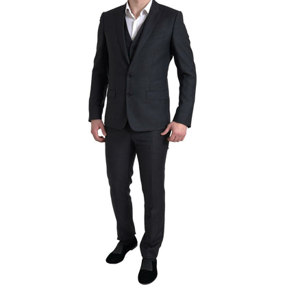 Dolce & Gabbana Black 3 Piece Single Breasted MARTINI Suit Dolce & Gabbana