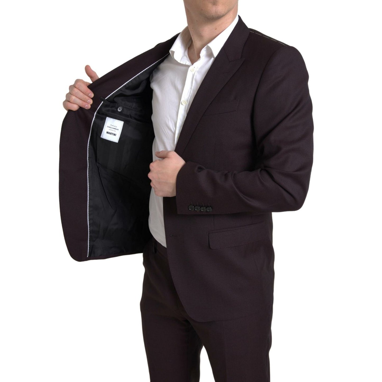 Dolce & Gabbana Maroon 2 Piece Single Breasted MARTINI Suit