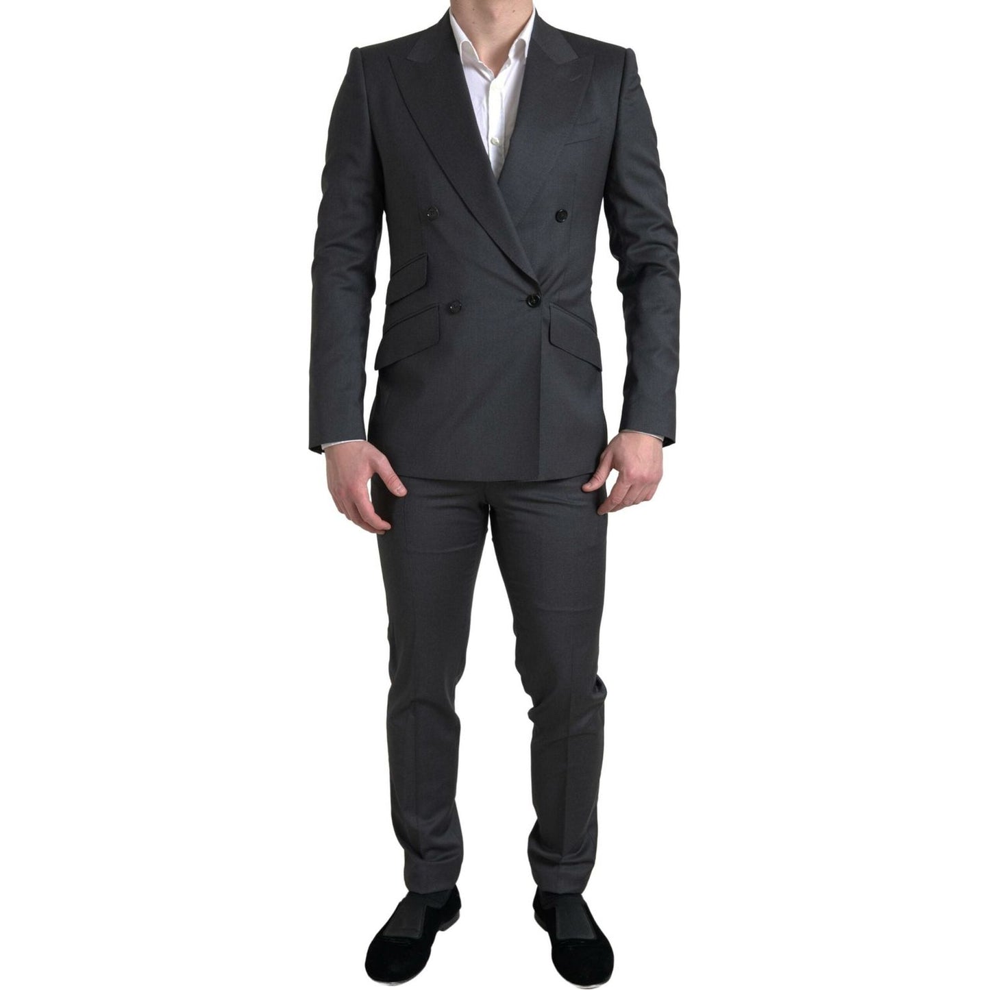 Dolce & Gabbana Gray 2 Piece Double Breasted SICILIA Suit Dolce & Gabbana