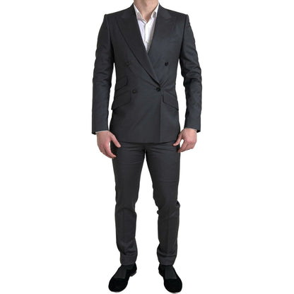 Dolce & Gabbana Gray 2 Piece Double Breasted SICILIA Suit Dolce & Gabbana