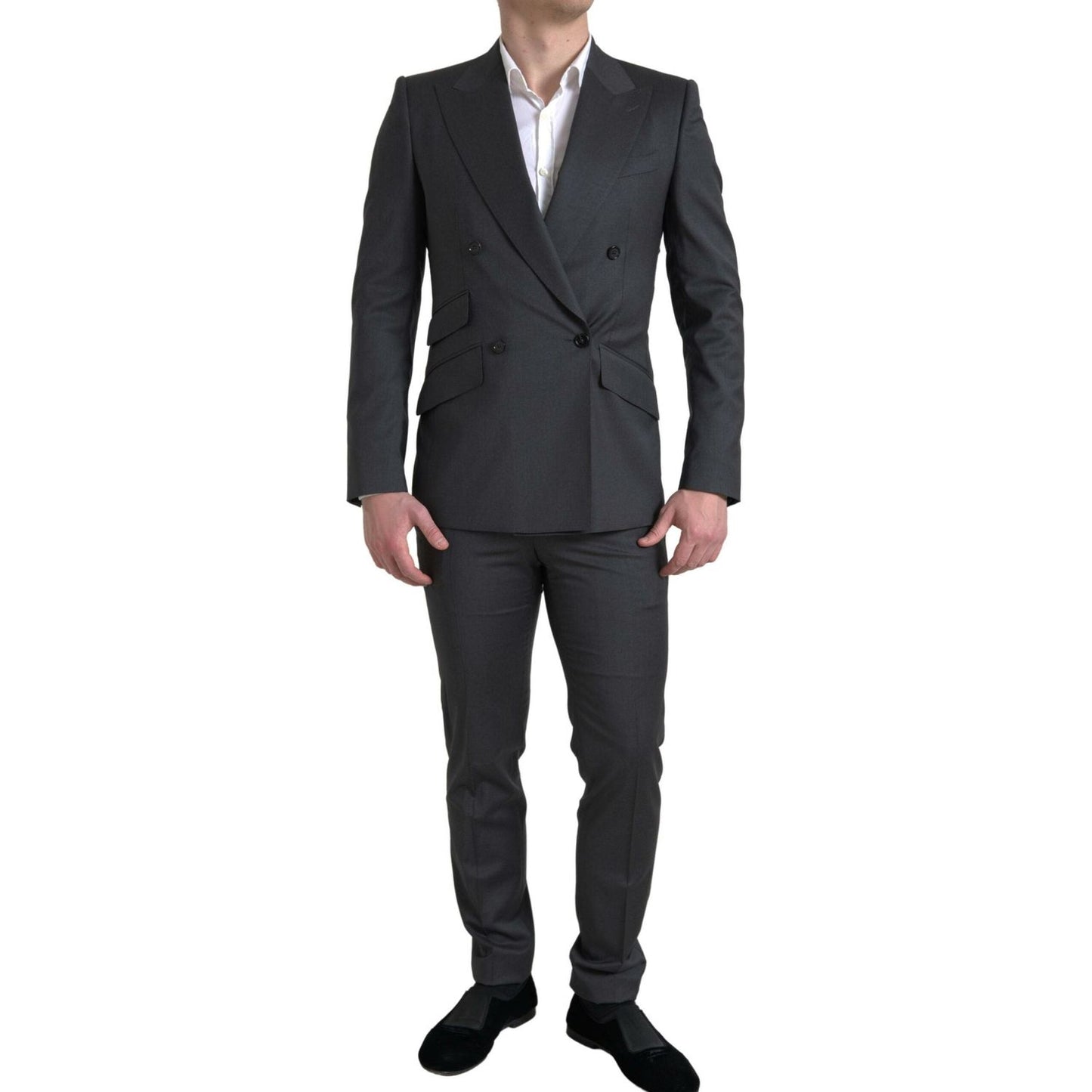 Dolce & Gabbana Gray 2 Piece Double Breasted SICILIA Suit Dolce & Gabbana