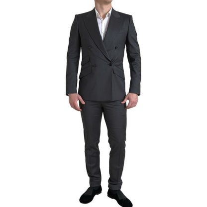 Dolce & Gabbana Gray 2 Piece Double Breasted SICILIA Suit Dolce & Gabbana