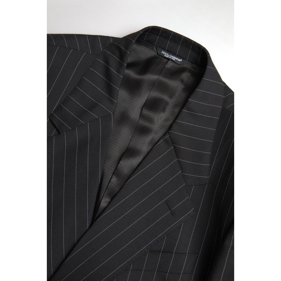 Dolce & Gabbana Black Stripe Single Breasted SICILIA Blazer Dolce & Gabbana