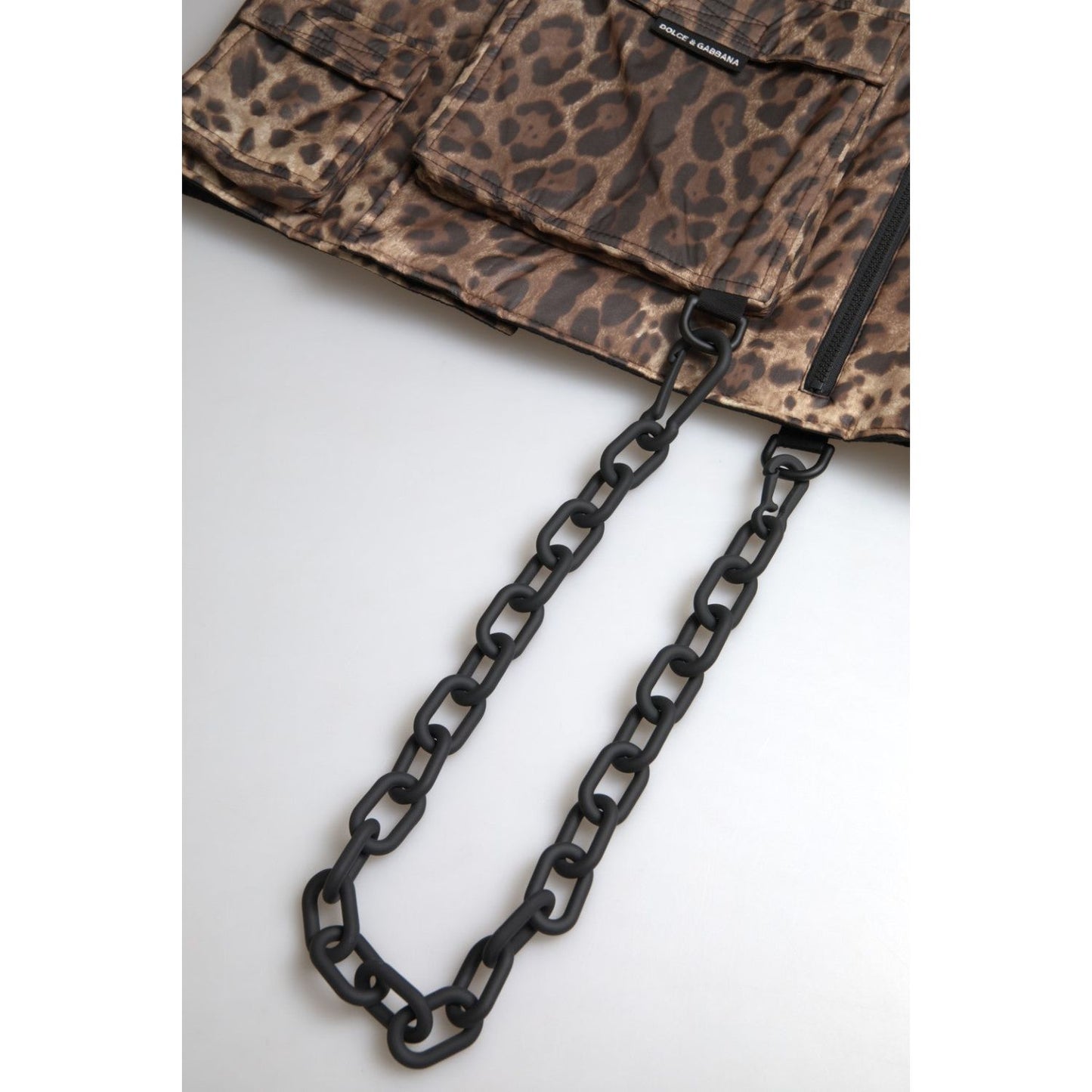 Dolce & Gabbana Brown Leopard Silk Sleeveless Sportswear Dolce & Gabbana