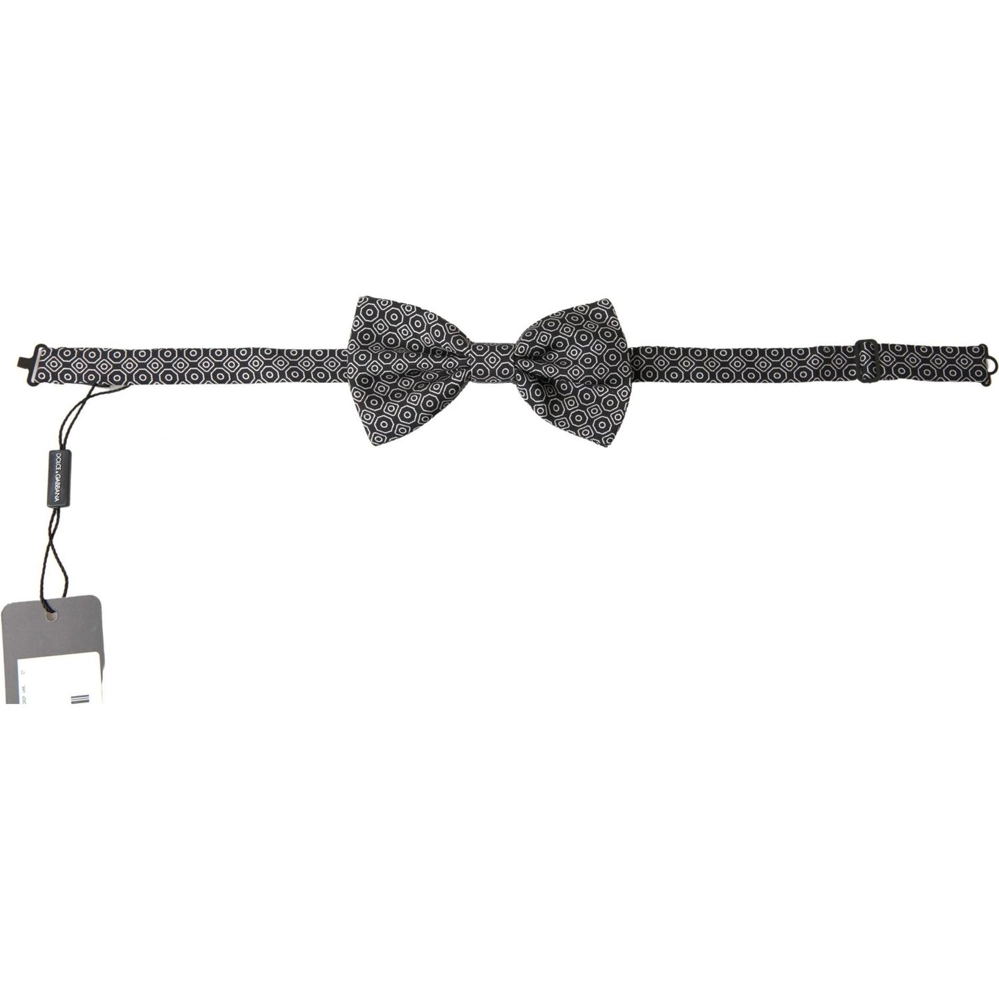 Dolce & Gabbana Black White Pattern Adjustable Neck Papillon Bow Tie Dolce & Gabbana
