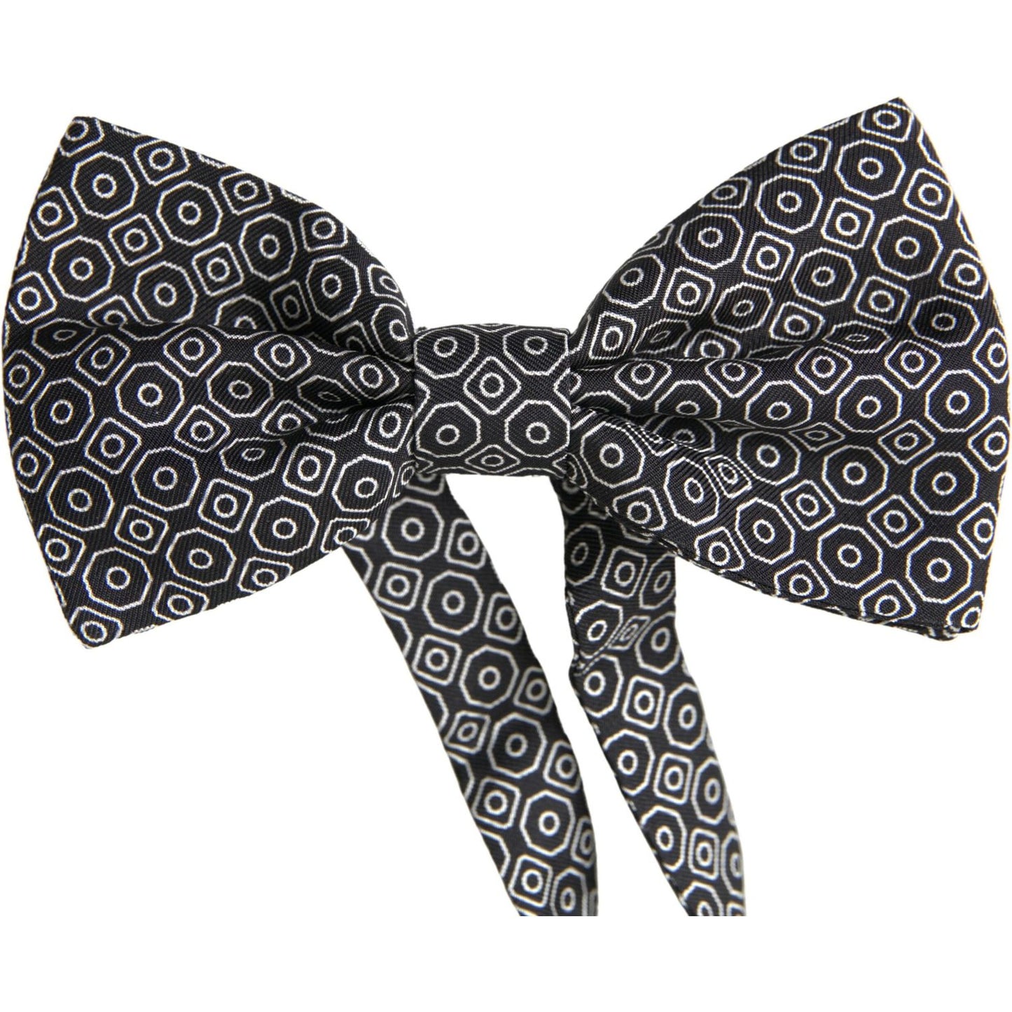 Dolce & Gabbana Black White Pattern Adjustable Neck Papillon Bow Tie Dolce & Gabbana