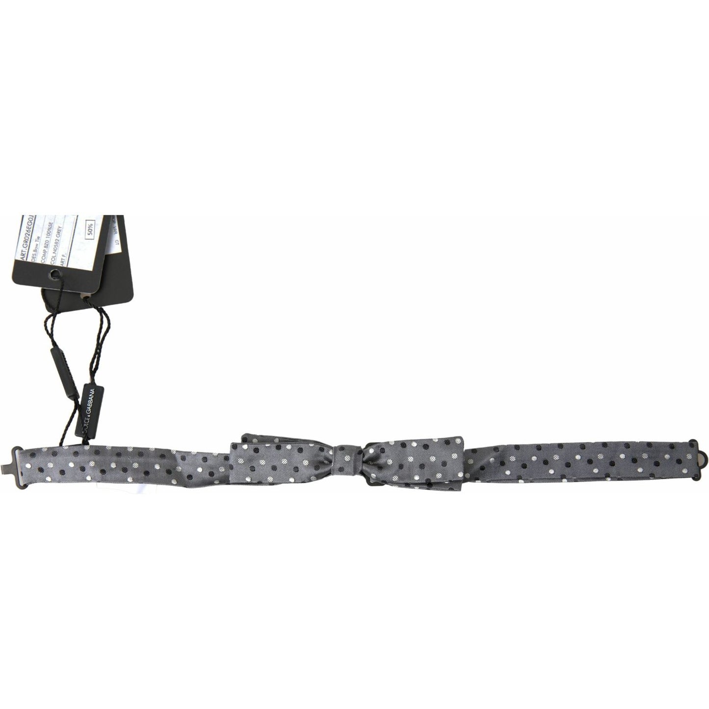 Dolce & Gabbana Gray Polka Dot Silk Adjustable Men Neck Papillon Bow Tie Dolce & Gabbana