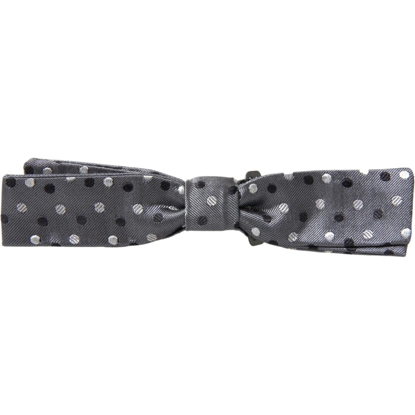 Dolce & Gabbana Gray Polka Dot Silk Adjustable Men Neck Papillon Bow Tie Dolce & Gabbana